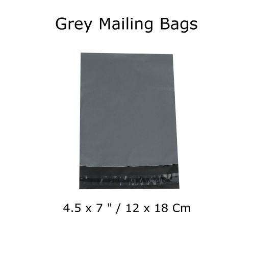 100 Grey Mailing Bags Postage Strong Waterproof Polythene Mail 4.5 x 7 &#034; inch