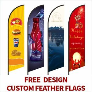 Customized Beach Feather Flag Printing Banner Free Design Promotion Opening Flag