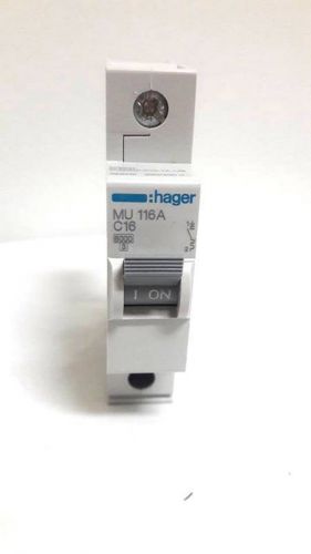 new HAGER MU116 Single Pole Type C 16A Miniature Circuit Breaker MCB