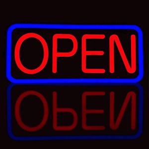 BritTech 21&#039;&#039; X 10&#039;&#039; Ultra Bright LED Neon Open Sign - Remote Controlled - Get X