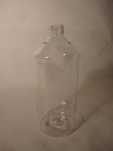PETE Plastic Modern Round Bottles - Case of 72 - 1 Liter / 32 ounce - 28-410