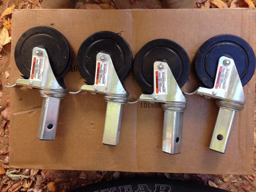 A set 4 Scaffolding 5&#034; Multi Function Square Stem Wheels With Lock For Wheel