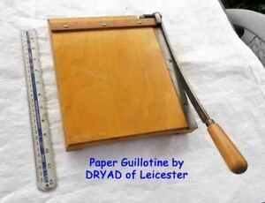 Nice Vintage 9&#034; Width Paper/Photo Trimming Guillotine Tool by DRYAD of Leicester