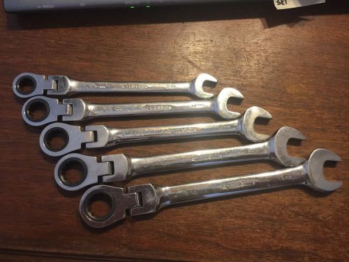 Husky Set of 5 Open End / Ratchet Metric Wrenches 10, 12, 13, 14 &amp; 15 mm