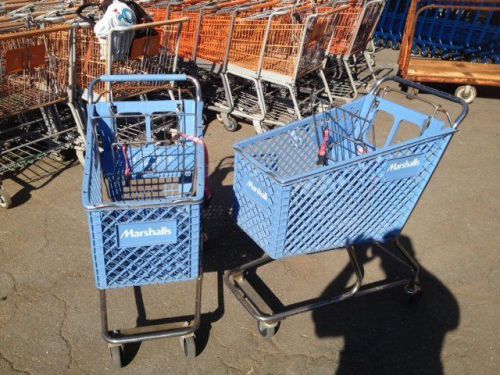 Shopping Carts LOT 10 Mini Dollar Store Small Used Fixtures Light Blue Baskets
