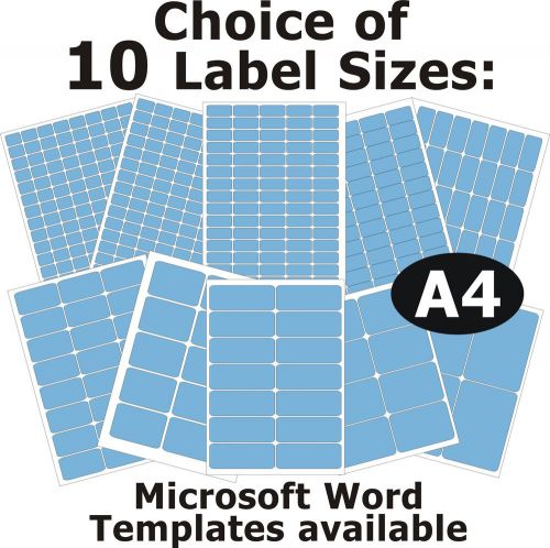 BLUE Laser Copier Inkjet Printer Labels 5 A4 Sheets Self-Adhesive Stickers