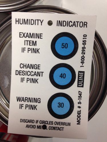Humidity Indicator Card 4 Unopened With 125 Cards In Each S-1547 ULINE