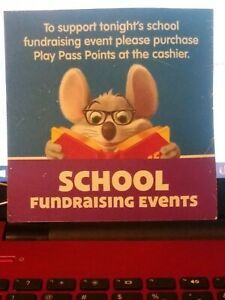 CHUCK E CHEESE Magnetic Sign School fundraising Events 5 x 5
