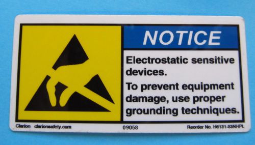 Notice/Electrostatic Sensitive Devices LABELS H6131-53NHPL CLARION Lot of 18