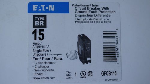Eaton GFCB115 (Type BR) 15A Breaker with Ground Fault Protection