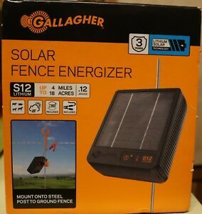 GALLAGHER SOLAR FENCE ENERGIZER S12 LITHIUM MODEL: G349414