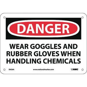 NMC D626A Danger Wear Ppe When Handling Chemicals Sign
