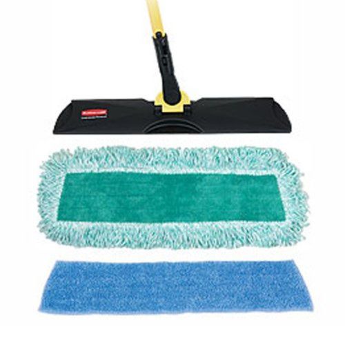 Mopping Kit, with 18&#034; Frame, 52&#034; Steel Handle, Wet/Dry Pad (RUBQ10120) Catego...