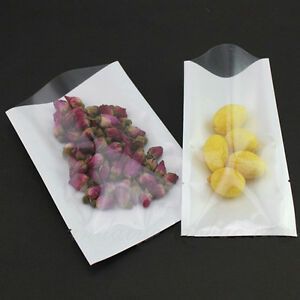 Heat Seal White Clear Plastic Food Tea Gift Bags Vacuum Pouch Packaging Poly Bag