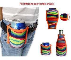 NEW Cool Beer Can Cooler Beer Bottle Insulator 330ml 12oz Hung-0n-Belt Neoprene