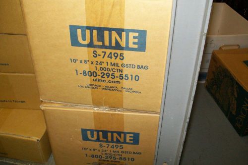 Uline S-7495 poly bags 10&#034;x8&#034;x24&#034; 1 mil GSTD Bag