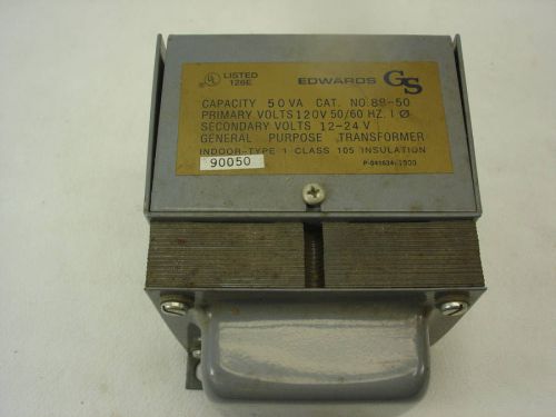 Edwards gs 8850 transformer 120v primary 12/24v secondary gs 88-50 for sale