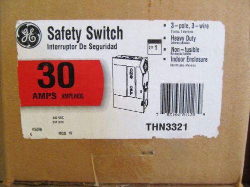 GE General Electric THN3321 Disconnect 30 Amp 3 Pole Non Fuse