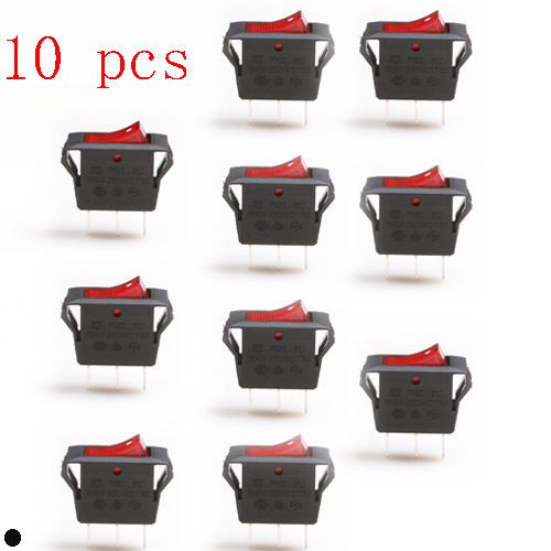 10pcs Tranches Red light 16A/20A 250V/125V Rocker Toggle Power Waveform Switch