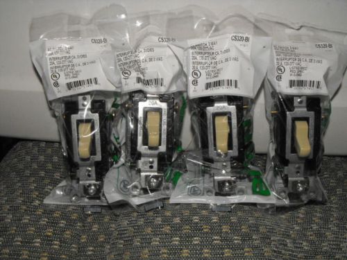 BRYANT CS320-BI LOT OF (4) 20A 120-277 VAC Comm Grade 3-Way Toggle Switches NIP