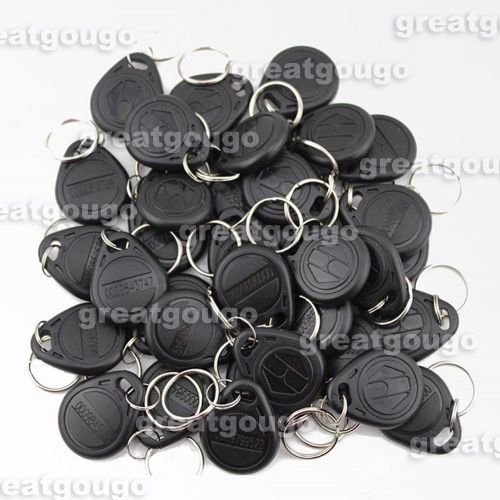 Proximity Identification 125Khz RFID EM 4100 Token Tag Key Keyfobs 100pcs Black