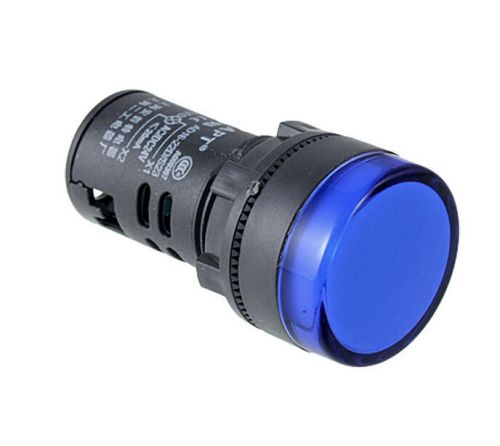 Ac 220v led pilot indicator light signal lamp black blue for sale