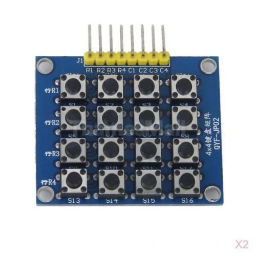 2x 4x4 matrix keypad keyboard module development board w/ 16 buttons diy hi-q for sale