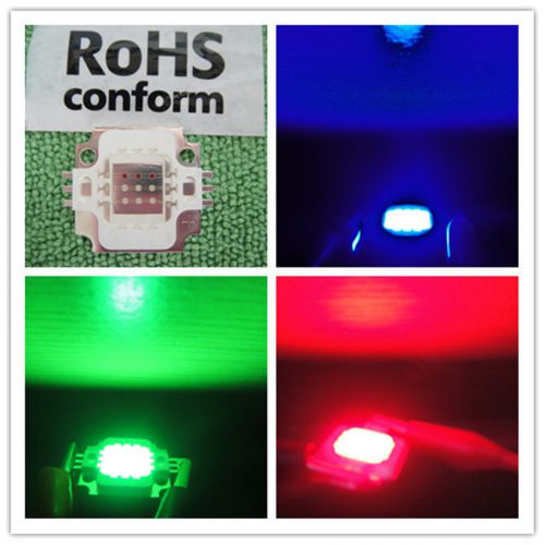 3pc NEW 10W RGB red/green/blue LED 10 Watt Lamp Bright Light Power 9V-12V DC DIY