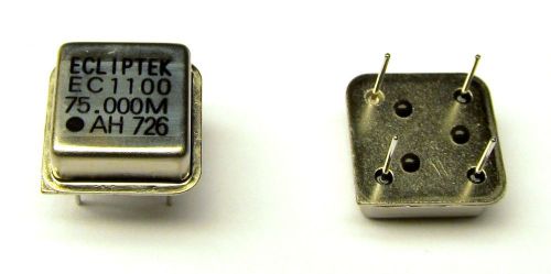 75MHz 75.000MHz Crystal Oscillator 5 Volt CMOS TTL Ecliptek EC1100-75.000M