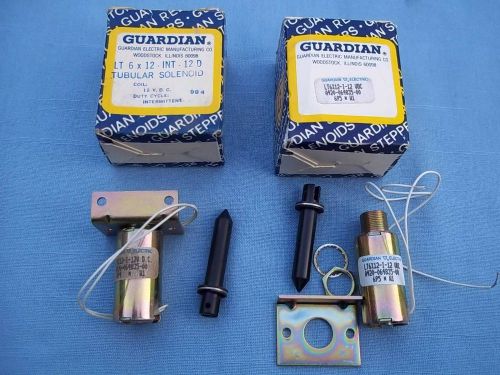 Guardian Electric Lot of 2 LT6X12-I-12 Long Life Tubular Solenoid 12VDC Int. NOS