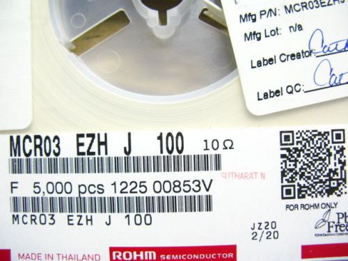 18039 pcs rohm mcr03ezh j 100 for sale