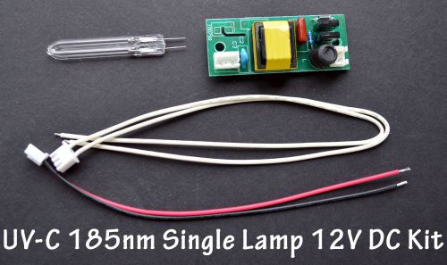 UVC 185nm Ozone Generator U-shape 50mm x 8 x 50mm  Single Lamp Bulb 12V DC Kit