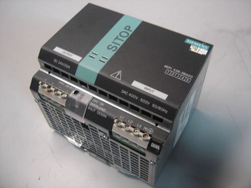 SIEMENS 6EP1436-3BA00 SITOP POWER 20 POWER SUPPLY 3AC 400-500V TO DC 24V/20A