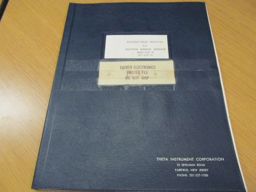 THETA SRB-11C-3, ST-11C-3  System Error Bridge Operating Manual 74057