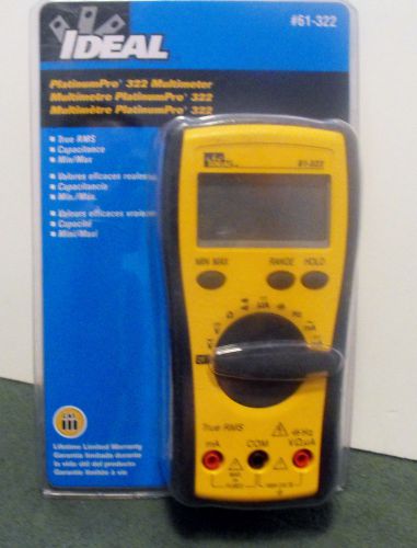 Ideal  61-322 Meter Platinum Pro AC / DC TRMS Multimeter, New