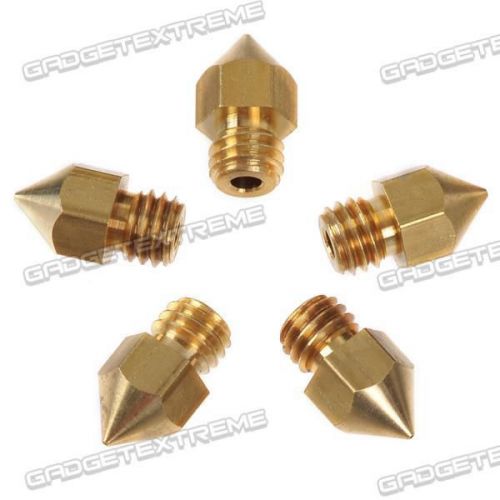 Makerbot Replicator 0.4mm MK8 Head Brass Nozzle 3D Printer PLA Printing 5pcs e