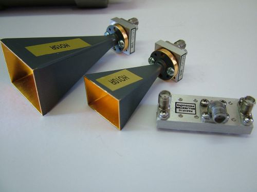 HARMONIC WAVEGUIDE MIXER WR10 WR15 +  HORN ANTENNA + DIPLEXER.    FOR SPECTRUM