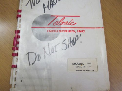 Telonic SV-7 Sweep Generator Instruction Manual w/ Schematics 46233