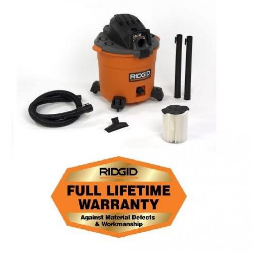 NEW RIDGID 16 GALLON CONTRACTOR WET / DRY SHOP VAC VACUUM CLEANER 5 HP 12 9 6