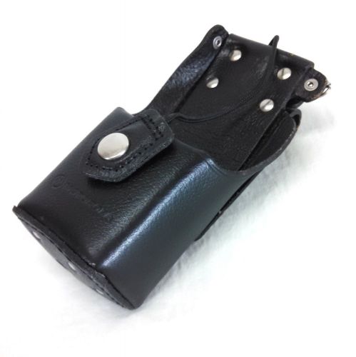 ORIGINAL MOTOROLA LEATHER RADIO HOLSTER NTN8382B Black Belt Loop Public Safety