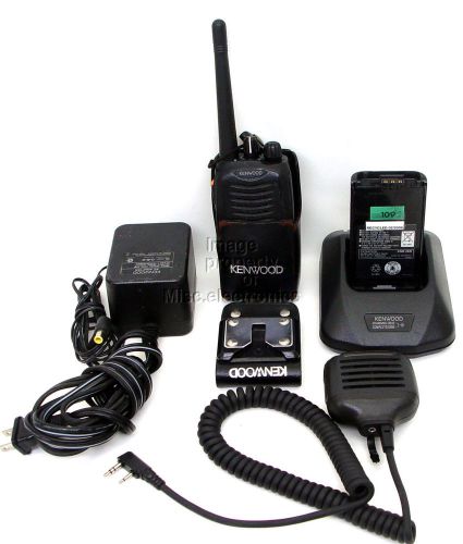 Kenwood tk-2160 16ch vhf radio w/rapid charger, spare battery, case, speaker mic for sale