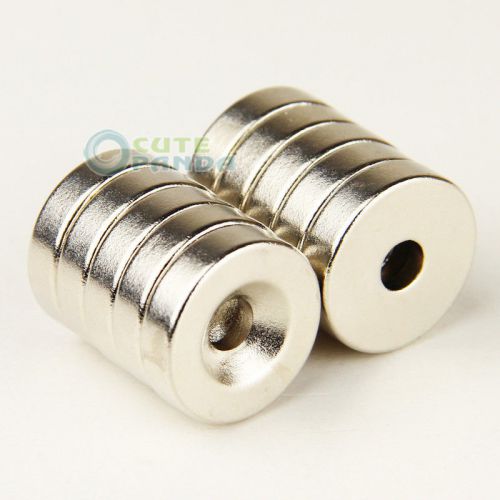 10PCS Strong N35 Magnets D 20mm x 5mm Hole: 5mm Rare Earth Fridge Neo Neodymium