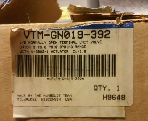 New Johnson Controls Terminal Unit Valve VTM-GN019-392 CV=1.9 v-3802-1 actuator