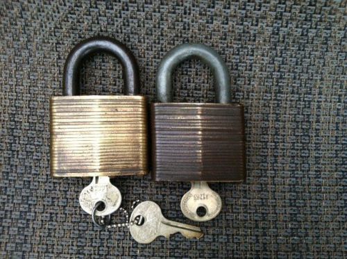 (2)vintage brass  no.6 master padlocks for sale