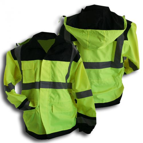 Rain Jacket Lightweight  HI-VIS And Rain Bibs Combo Meets ANSI/ISEA