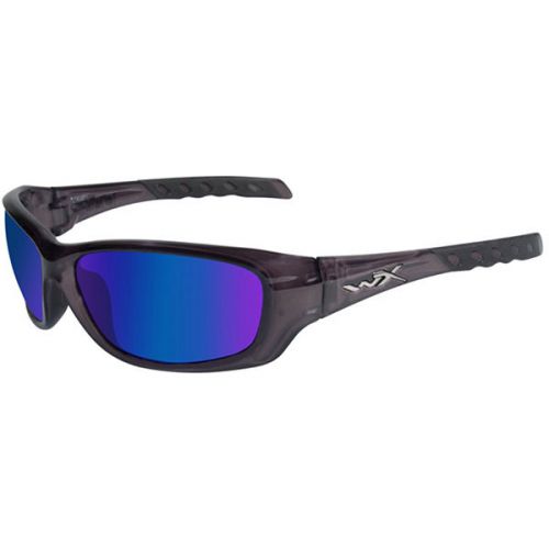 Wiley X CCGRA04 Gravity Black Crystal Frame Polarized Blue Mirror Lens