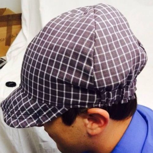 WELDER&#039;S CAP- PLAID- BLUE/WHITE/YELLOW