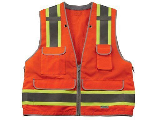 Ergodyne glowear 8254hdz class 2 heavy-duty surveyors vest, orange new for sale