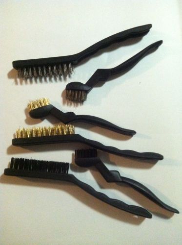 New 6 wire brush set detailing cleaning brass nylon steel / free shipping for sale