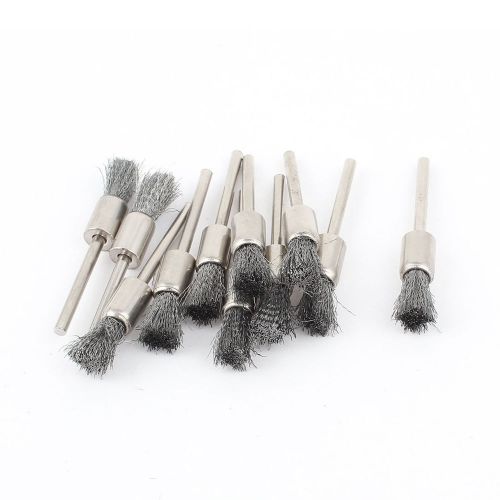 11 pcs 1/8&#034; mandrel gray wire pen polishing brush for dremel rotary tool for sale